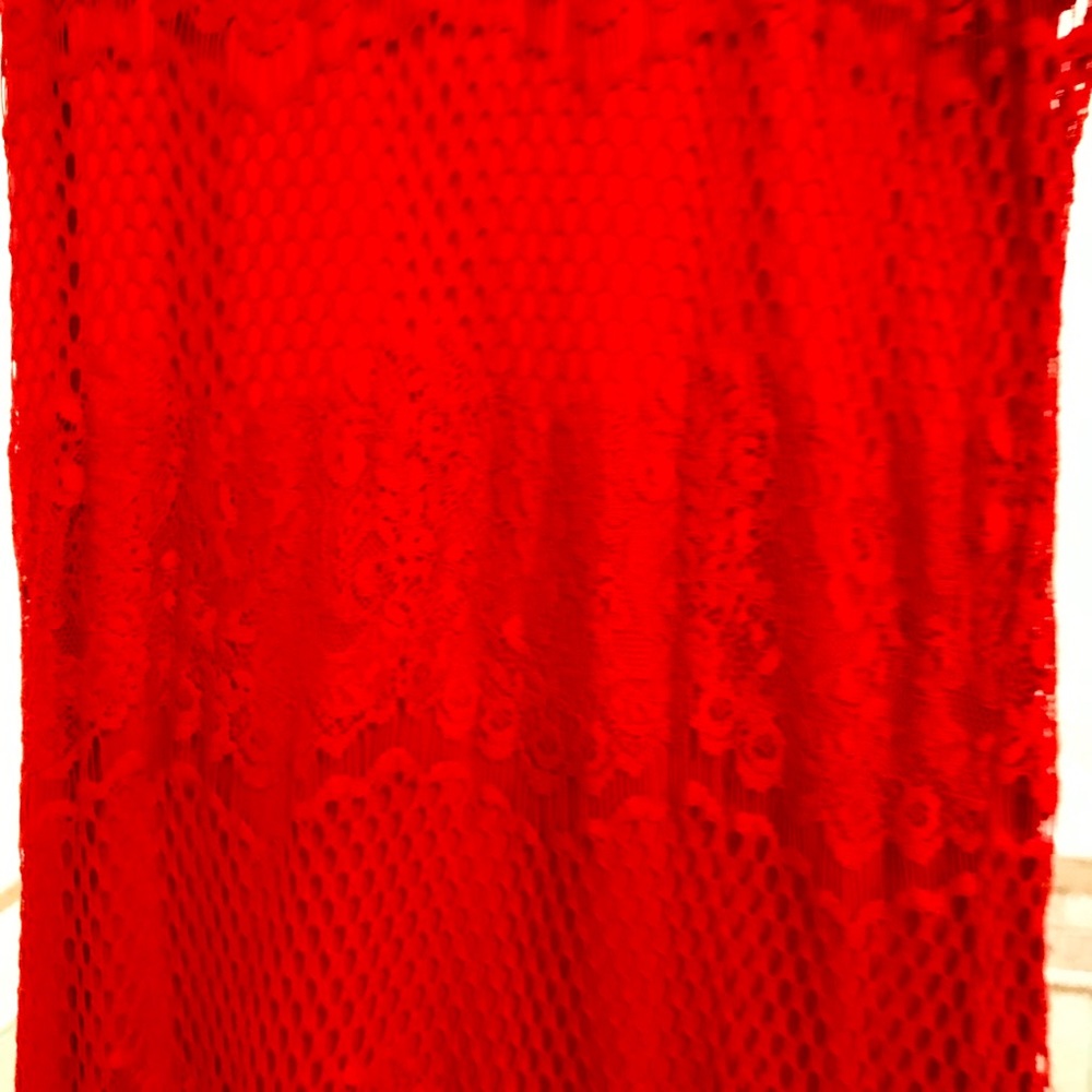Long orange lacy dress